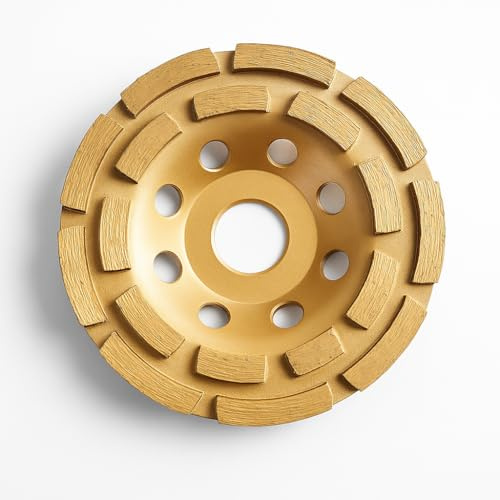 APLUS Diamant Schleiftopf 115mm x 22,23mm, doppelt segmentiert, Schleifscheibe für Beton, Granit, Naturstein, Fliesenkleber und Mauerwerk