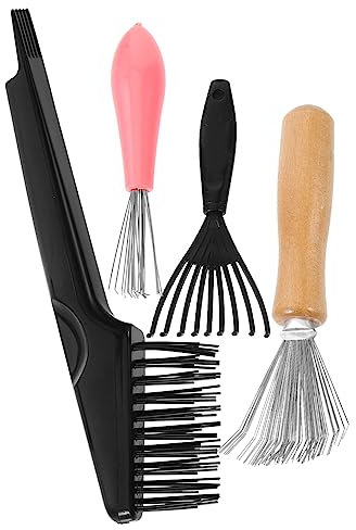 Healeved 4pcs Hair Brush Cleaner Tool Comb Cleaning Brush Hair Remover Tool Portable for Home Use
