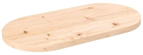 Juroupi Tablero de Mesa Ovalado Madera Tablero Escritorio tablones de Madera Tablero de Mesa Maciza de Pino 80x40x2,5 cm