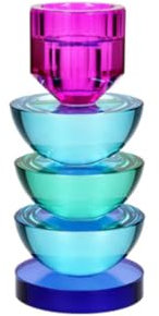 Gift Company - Kerzenhalter - Sari - Kristallglas - Farbe: blau/grün/lila - (ØxH) 7,8 x 17,5 cm