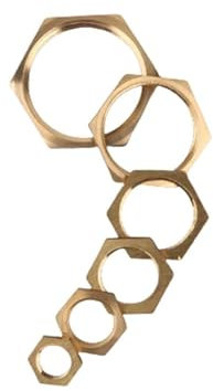 5 pezzi di dadi esagonali in ottone, filettatura da 1 pollice, raccordi di tenuta in metallo, accessori idraulici(1l8 inch)