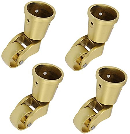 Ruedas giratorias redondas de latón macizo de 4 piezas, ruedas giratorias for muebles de estilo vintage, ruedas pequeñas universales, for proyectos de bricolaje, capacidad de carga de 150 kg, con torn