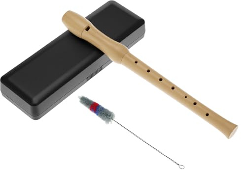 QWORK Soprano Recorder Instrument, Wood C Key Soprano Recorder, Maple Wooden Recorder