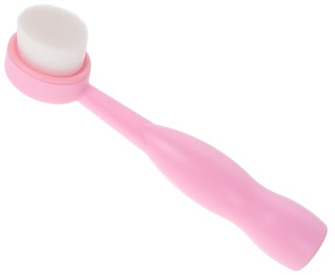 Spazzola Manuale per Pulizia Viso Rosa, Delicata per Punti Neri | Rimozione Make-up e Esfoliazione, Setole Morbide, Adatta a Pelle Sensibile, Viaggio e Uso Quotidiano