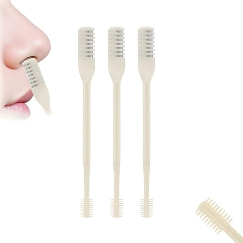 Jiexily Tagliacapelli nasale 2 in 1 per donne e uomini, 2025 nuovo coltello per peli del naso a doppio lato, rotante a 360°, strumento di rimozione del rasoio per capelli (3 pezzi)