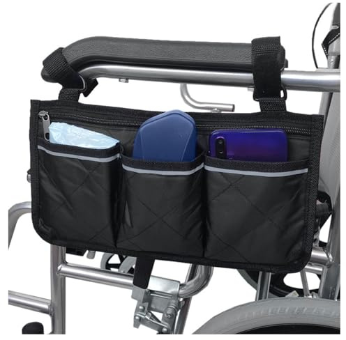 Wheelchair Side Bag with Cup Holder - Pouch Side Pocket for Electric Wheelchair
