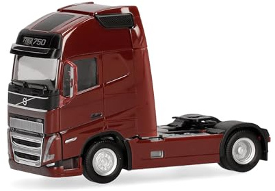 Herpa LKW Modell Volvo FH16 GL XL 2020 Zugmaschine 2achs, weinrot, Miniatur im Maßstab 1:87, Sammlerstück, Made in Germany, Kunststoff, Burgundy