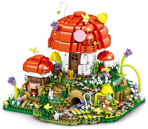 Mushroom House Building Blocks Sets, 2798 PCS Mini Ganoderma Hotel Treehouse Building Kits, Micro Creative Architecture Bricks Model Toys, Gifts for Adults and Kids