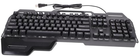 Clavier Gamer Pleine Taille 104 Touches avec Repose-poignets, Abs Noir | Câble de 140cm, 7 Touches sans Conflit, Performance Anti-éclaboussures, Trous de Drainage Base