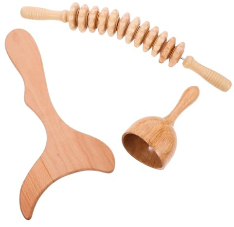Bastone per Massaggio in Legno Portatile per Collo e Schiena | Set da 1 Pezzo, Design Pratico e Leggero, Colore Kaki, Strumento Riutilizzabile da Portare e Riporre