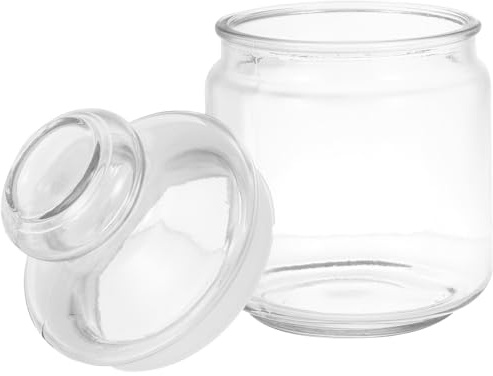 IMIKEYA Contenitore in Vetro per Tè da 500ml con Coperchio Ermetico, Vaso Sigillato per Conservare Cibo e Fagioli, Facile da Pulire per Organizzazione Cucina