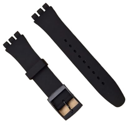 HuanJ Klocktillbehör Silikonarmband Spänne 17mm19mm Gummi Herr- och Damsportarmband 20mm(Black,19mm)