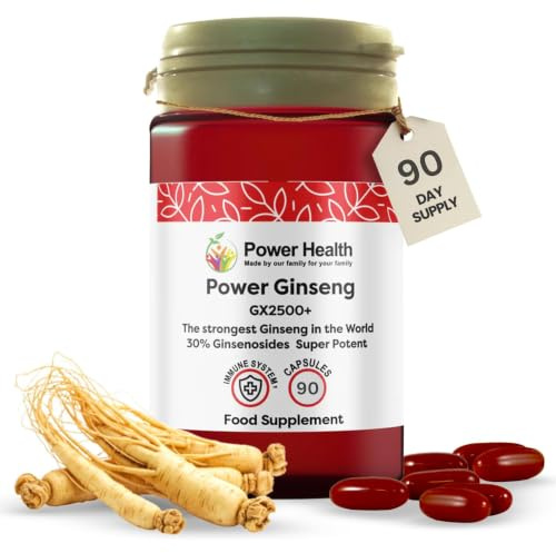 Korean Ginseng Capsules - Mens Energy Supplement, 90 Capsules