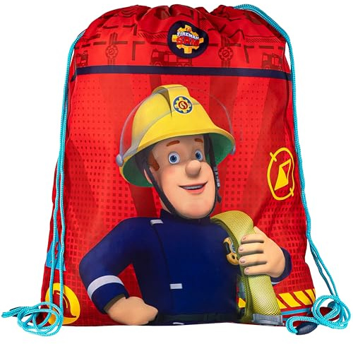 alles-meine.de GmbH Sportbeutel - Turnbeutel - Schuhbeutel__ Feuerwehrmann Sam Jones - abwischbar & wasserabweisend - für Kinder - Schulbeutel Kindergarten - Jungen/Sportt..