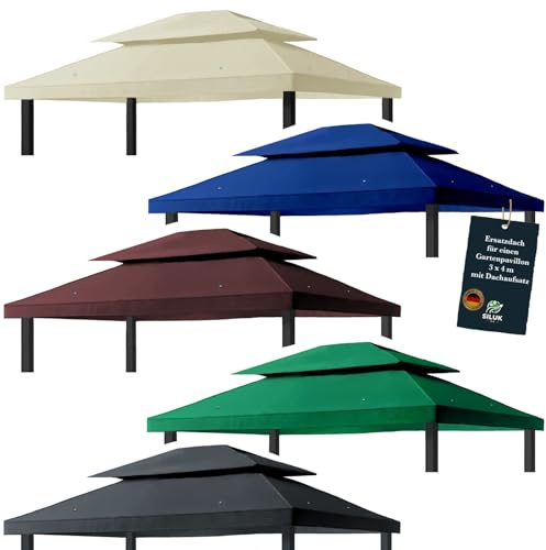 freigarten.de Toit de rechange pour pavillon de jardin 3 x 4 m Étanche Matériau : panama en PVC, souple, 370 g/m², ultra résistant, modèle 5 (beige)