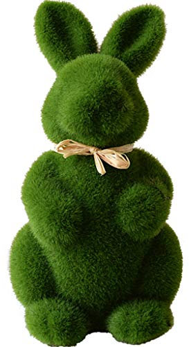 MINGSTORE Belle Mousse à la Main Lapin Gazon Artificiel Herbe Lapin de pâques Bureau à Domicile décoration Ornement Accessoires