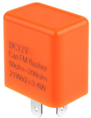 URAQT 12V 2-Pin LED Flasher Relay, Adjustable Turn Signal Indicator Relay for Motorcycle, Motorbike, Scooter