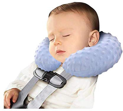 Oreiller Cervical Enfants Oreiller de Voyage Bébé 0-8 Ans Forme U Ergonomique Confortable Oreiller de Cou Doux Neck Pillow Pliable Oreiller de Soutien Pour Voiture TGV Avion Train Chaise Bureau