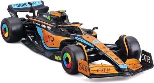 Bburago McLaren F1 Team MCL36 (2022): Modellauto im Maßstab 1:43, #3 Daniel Ricciardo, Windowbox, orange (18-38063R)