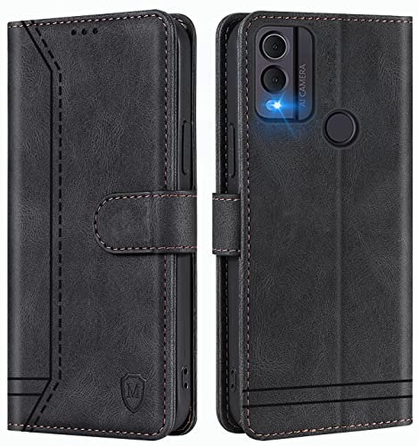 GoodcAcy Handyhülle für Nokia C22 4G Hülle Handyhülle Leder Klappbar Schutzhülle Tasche Wallet Brieftasche Cover Flip Case für Nokia C22 4G Klapphülle Schwarz