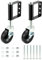QWORK® Lot de 2 roues robustes de 10 cm, roue de portail à ressort, capacité de charge de 100 kg, avec frein à verrouillage latéral