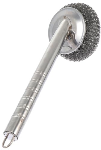 ULTECHNOVO Stainless Steel Pot Brush with Hanging Hole Lightweight Kitchen Dish Brush for Cleaning Pans Woks and Pots with Fine Wire Mesh Scrubber
