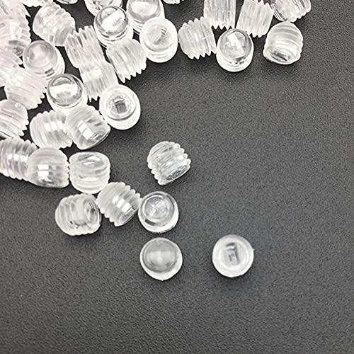 Muttern und Schrauben-Set, 50 Stück/Set M3 M4 M5 M6 Kunststoff-Gewindestift-Gewindestift, transparent, klar, Gewindestift, Gewindestift, Schlitzschraube (Größe: M6 x 4)