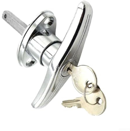 Cerradura de puerta de garaje con mango en T trasero fijo en T, cerradura de aleación de zinc, barra de conexión, cerradura de puerta, armario para caravana, garaje, cobertizo, autocaravana