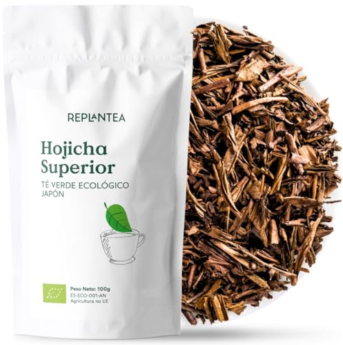 TE HOJICHA 100% Orgánico 100g (50 Tazas) | TE TOSTADO Hojicha Japonés a Granel de Sabor Suave REPLANTEA