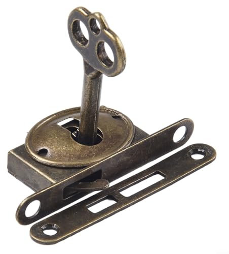 HEBEOT Verrou d'armoire vintage, serrure de tiroir antique, serrure de meubles anciens pour boîtes à bijoux, boîtes en bois, tiroir, armoire 5,6 cm x 2 cm (1 pièce)