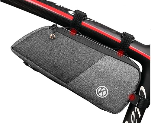 YongXiangPeng Waterproof Bicycle Frame Bag - Detachable Top Tube Controller With Large Capacity for Mountain Bike Conversion Kit (Grey)