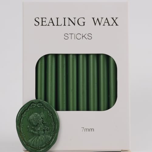Piniengrün Wax Seal Sticks, Atopbb 26pcs Klebepistole Wachs Seal Sticks für Wachs Seal Stempel, Mini Wachs Seal GunSticks für 0.28'' Klebepistole Hochzeitseinladungen, Karten Umschläge (Piniengrün)