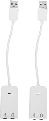 CAXUSD 2stücke USB Audio Adapter für Laptop mit Externer Soundkarte Mikrofon und Kopfhöreranschluss Unabhängiger Soundchip für Klaren Klang Plug-and-Play-Funktion Robustes Material