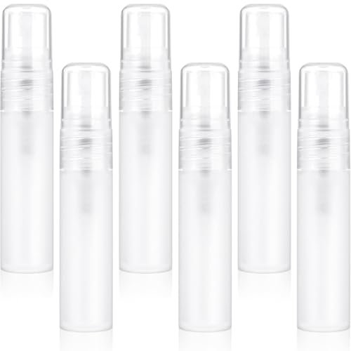 NJCXOLA 6 frascos vacíos de perfume en spray, recargables, mini frasco de cristal para muestras de perfume, atomizador en spray, spray cosmético 5 ml, transparente