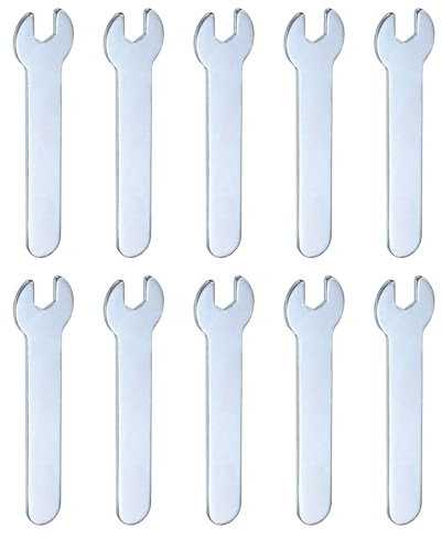 Sourcing Map 10-teiliges kleines Schraubenschlüssel-Set, 6 x 66 x 1,5 mm, metrisch, U-förmig, einzelner offener Schraubenschlüssel, superdünn, Flachkopf, verzinkter Schraubenschlüssel für