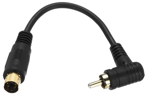 QUARKZMAN Cable de Video S 0.46Ft, Adaptador Convertidor Recto de 4 Pines S-Video Macho a Rca Macho para Receptor de Tv Monitor