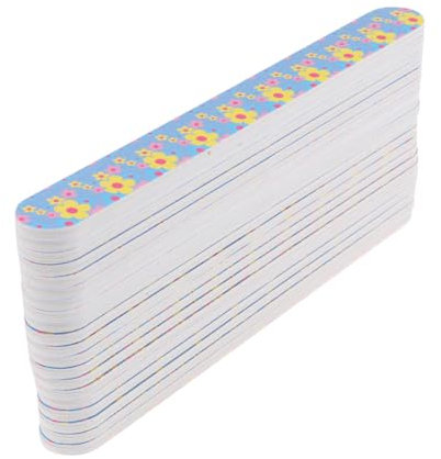 minkissy 20pcs Manicure Nail File Double-Sided Nail Sander Printed Pattern Shaping Tool for Practice Hands Professional Manicure Accessories