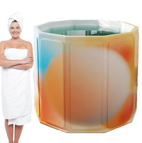 Bohany Portable Bathtub Adult Hot Water - Children Sitting Bath Tub for Camping,Foldable Sitting Bathing Bucket Home Use