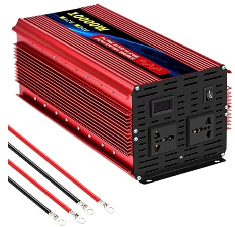 Convertisseur Convertisseur Tension CC vers CA 12 V À 220 V 1600 W 2500 W 3500 W 4500 W Alimentation pour Mini-Voiture Onduleur Sinusoïdal Pur Transformateur(12V 10000W 220V)