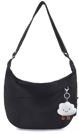 KUBFDL Crossbody Bag Damen Halbmond Tasche Moon Umhängetasche,Nylon Schultertasche Hobo Halfmoon Bag mit Verstellbarer Schultergurt,für Frauen Herren Arbeit Büro Reise Einkauf