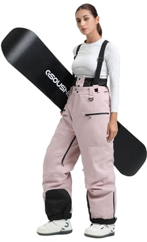 GSOU SNOW Pantalons De Snow Baggy pour Femmes Imperméables avec Bretelles