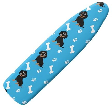 Copriasse da Stiro Grande 150x50 Blu Nero Pratico Imbottito Sistema a Cordino Lavabile Resistente al Calore per una Facile Stiratura - Panno Protettivo
