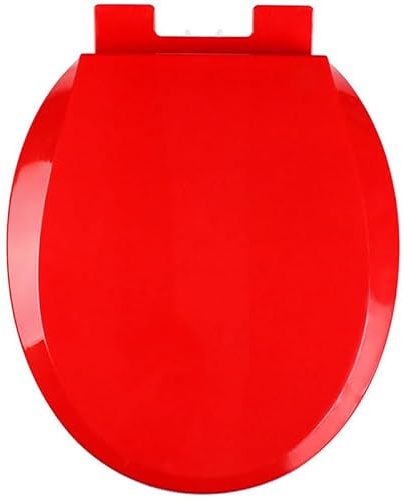 Coperchio WC Rotondo Da 16,5, Tavoletta Water Silenzioso Nessun Rumore Con Sedile WC A Chiusura Lenta, Installazione Facile E Resta Pulito, Copriwater Resistente in Materiale PP, Rosso