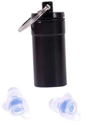 Gogogmee Tapones de Oído de Silicona Azul con Filtro para Músicos Reducción de Ruido y Protección Auditiva Reutilizables con Botella Negra Portátil Cómodos y Resistentes para Conciertos y