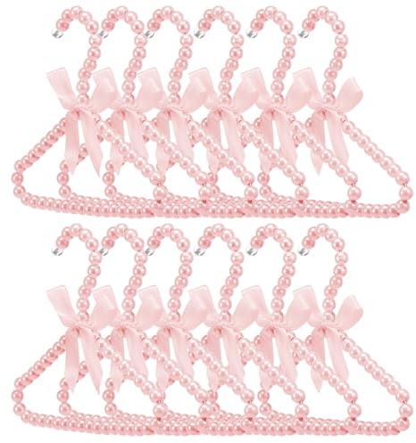 12 grucce per cani, piccole perle di perle, fiocco, per ragazze, ragazzi, bambini, cani e gatti (rosa, 12 pezzi)