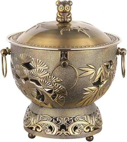 Genérico Olla de Cobre China,Olla de Cobre Tradicional,Olla de Cobre de Acero Inoxidable,Olla de Alcohol para cocinar en casa,Bronce