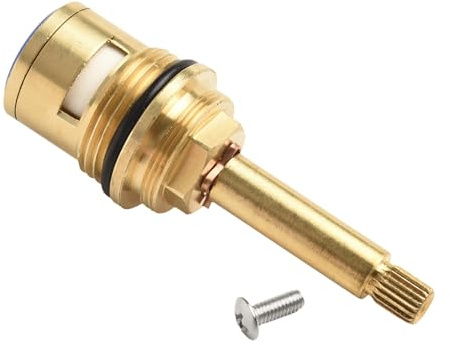 Lawnoval Cartouche de robinet de douche et de baignoire Quart de tour à tige longue 80 mm Corps en cuivre avec noyau en bronze pour eau chaude