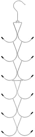 Soporte para bufandas con 12 ganchos, soporte plegable para corbatas, organizador de pañuelos, ahorra espacio, plegable, para bufandas, pañuelos, cinturones, corbatas (blanco)