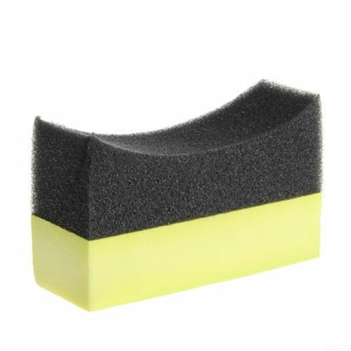 Cepillo aplicador de neumáticos de coche con almohadilla de espuma curvada para una aplicación uniforme en neumáticos, goma, vinilo y plástico – Juego de esponjas de polietileno de 10 piezas