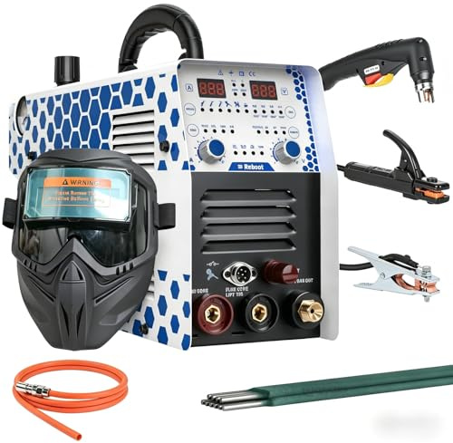 Reboot Découpeur plasma et poste à souder 7 en 1 combiné avec bouclier de soudage 30A Plasma - Profondeur de coupe 16mm, 200A MMA IGBT, MIG/MAG/WIG/Soudage par points/Alu - Double tension 120/240V